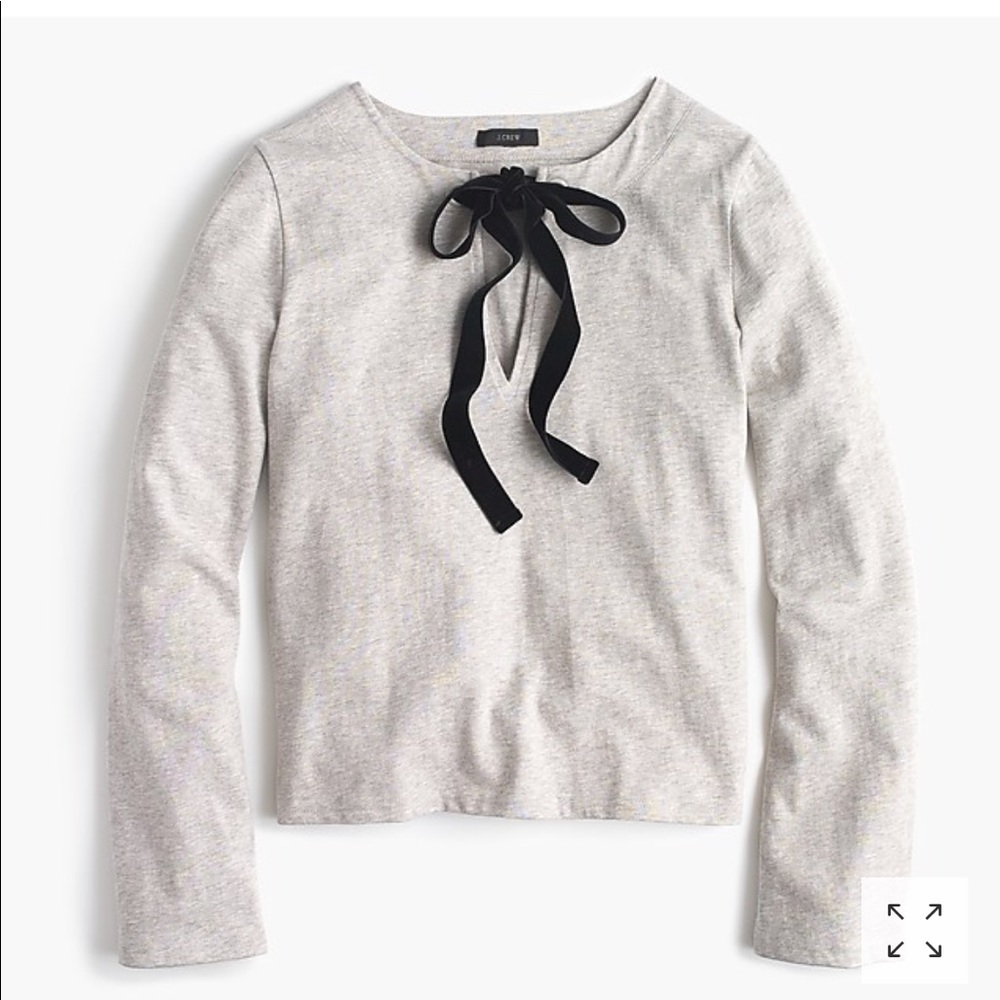 Jcrew Velvet Tie-front Top